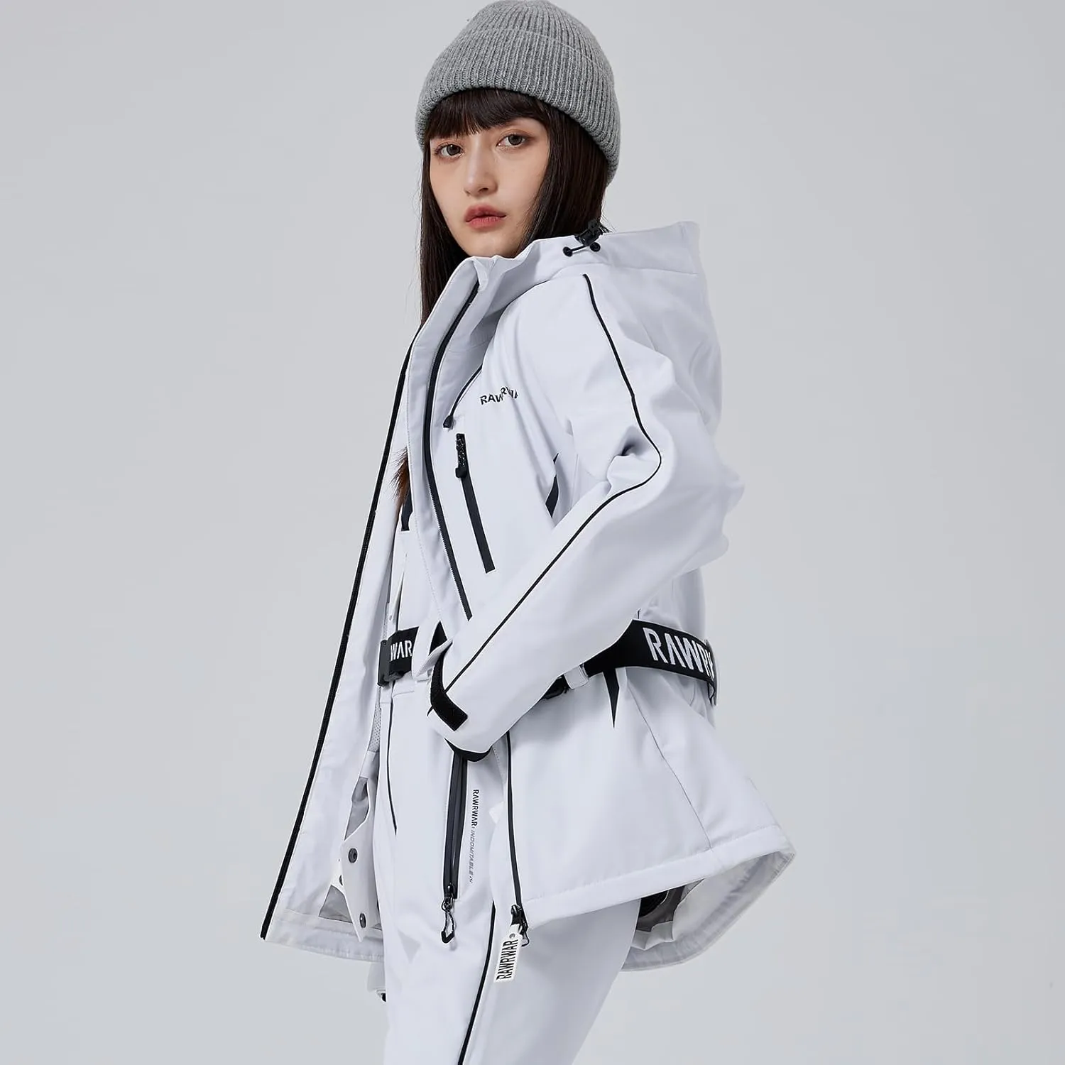 Women's Waterproof Ski Jackets Outdoor Warm Windproof Snow Jacket Mountain Snowboard Hooded Raincoat with Belts