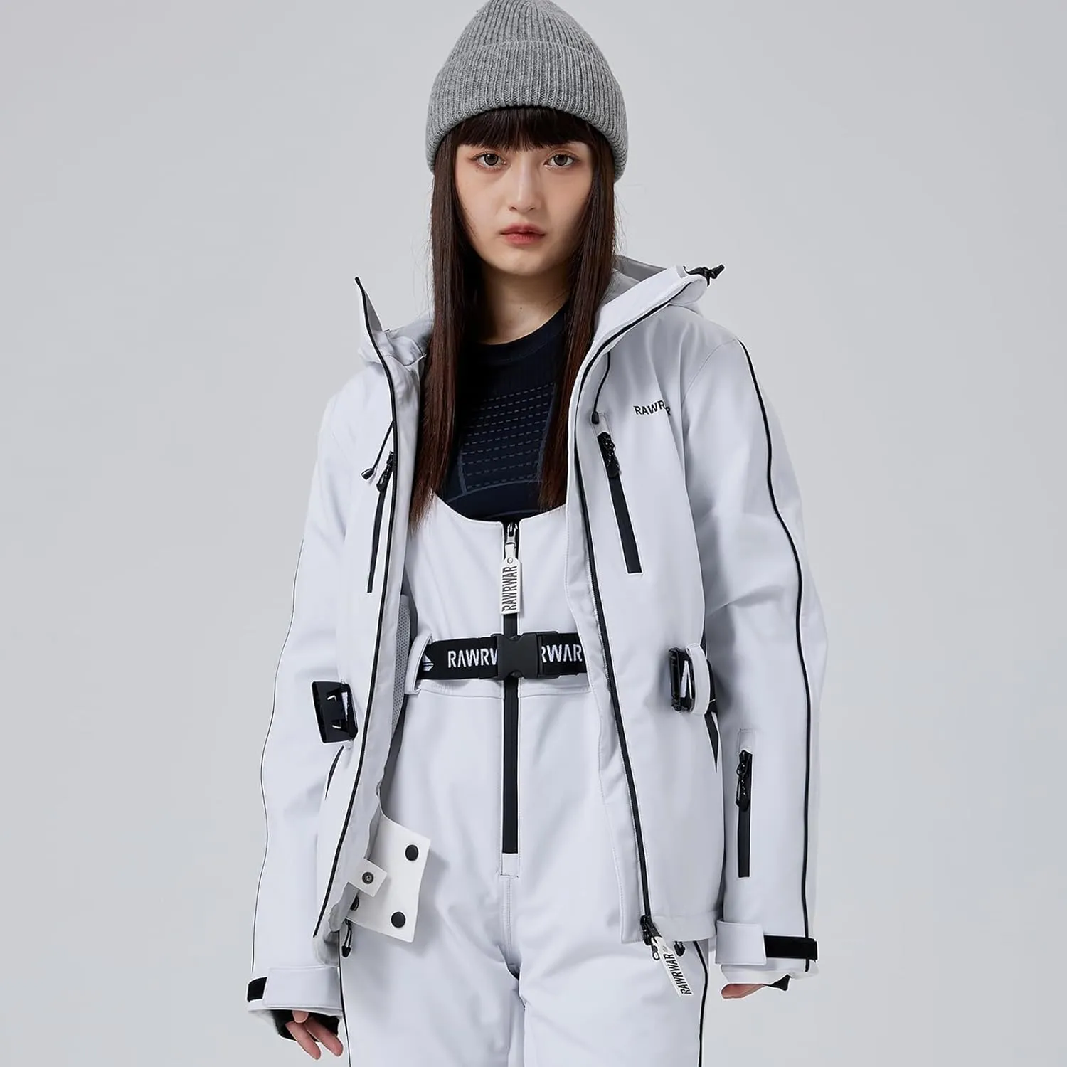 Women's Waterproof Ski Jackets Outdoor Warm Windproof Snow Jacket Mountain Snowboard Hooded Raincoat with Belts