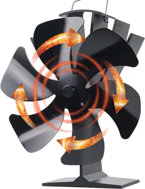 Wood Stove Fan Heat Powered Stove Heater Fan Fireplace Fan for/Pellet/Wood Burner/Fireplace