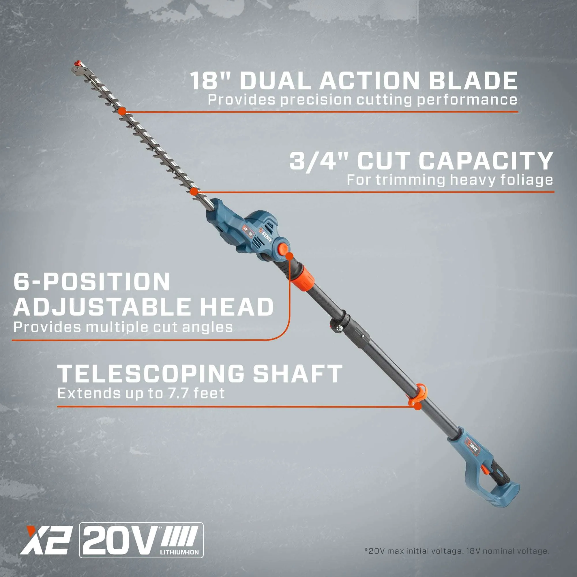 X2 20V Max* 18" Cordless Pole Hedge Trimmer (Tool Only)