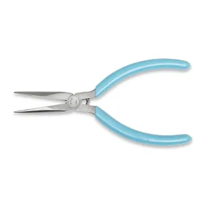 Xcelite LN55V Thin Long Nose Plier with Green Cushion Grip Handle, Serrated Jaw, 5-1/2" Length, 1-11/16" Jaw Length, Carded
