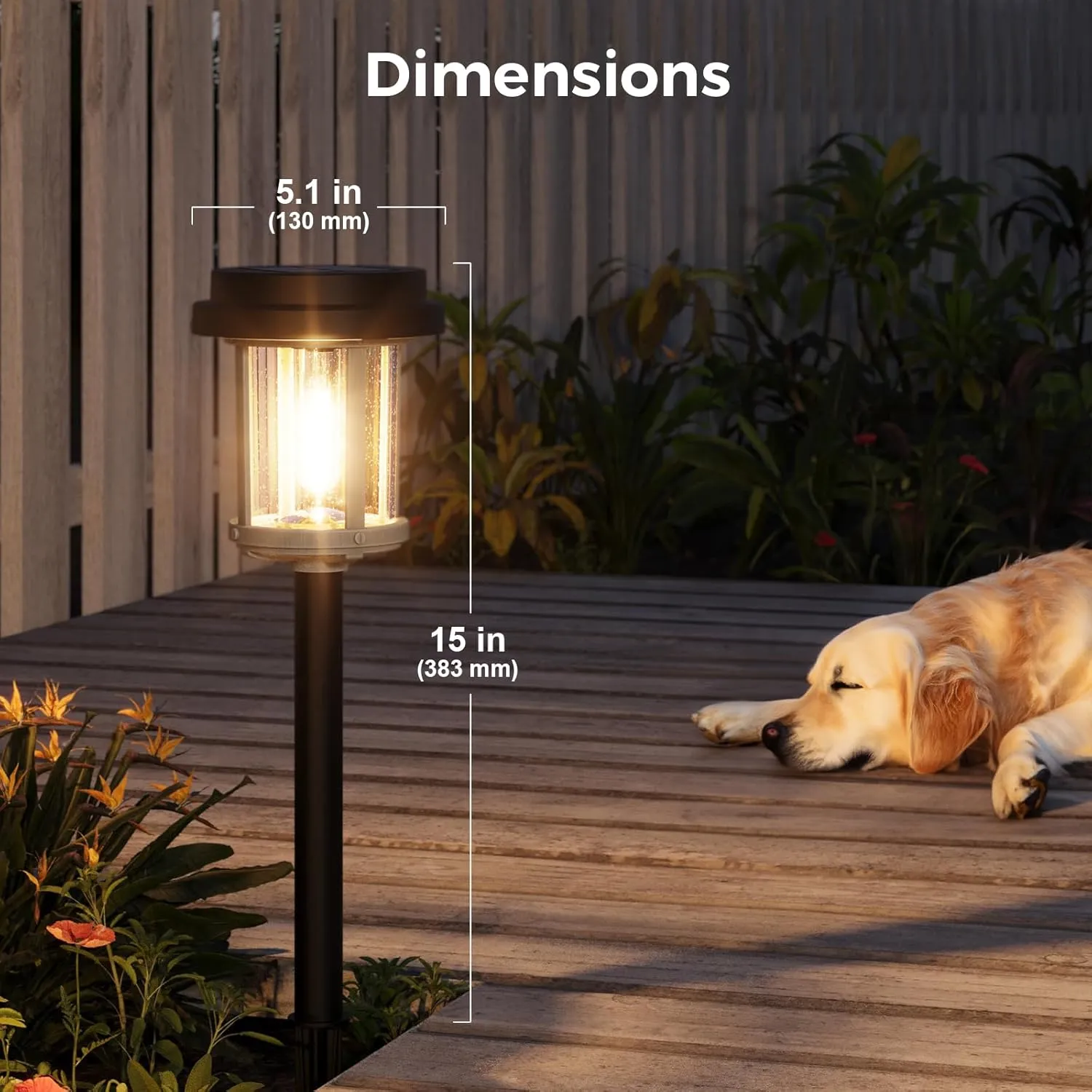XMCOSY  Solar Pathway Lights Outdoor, 20 LM Solar Powered Garden Lights with 2-Tone Black & Grey Metal Waterproof IP65, Outside Lighting for Yard Patio Landscape Walkway Driveway (Warm White)
