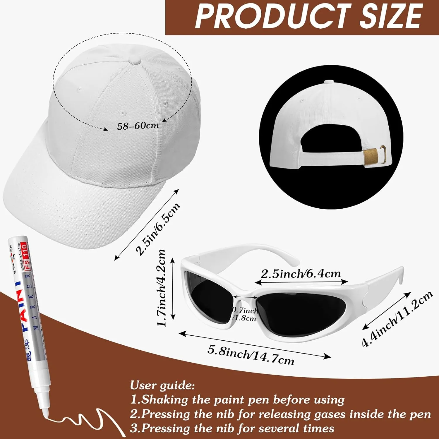 Yahenda 8 Pcs Hip Hop Costume Kit 2000s 80s 90s Rapper Accessories Costume for Men Women Rapper Sunglass Hats Pens and Chain