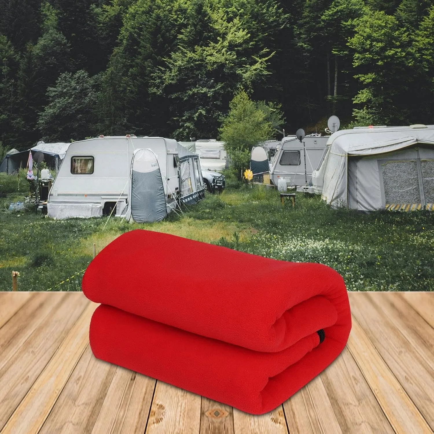 Yiju Portable Emergency Blanket with Sleeping Bag Liner for Outdoor Activities, Red