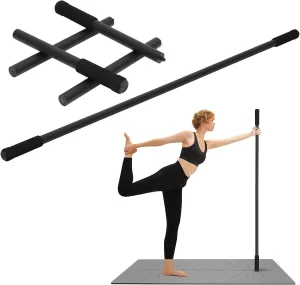 Yoga Stick, 5ft Exercise Stick for Mobility, Stretching Stick with Non-Slip Ends, Exercise Dowel for Physical Therapy, Balance Pole and Stretch Bar for Posture Correction