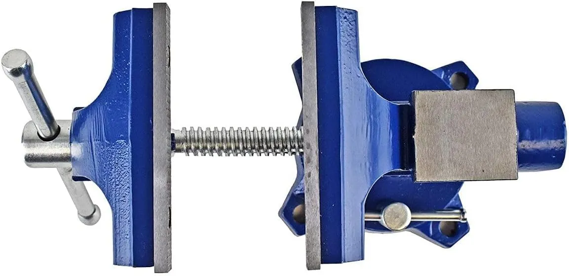 Yost Vises LV-4 Homeowner's Vise | 4.5 Inch Jaw Width with a 3 Inch Jaw Opening Home Vise | Secure Grip with Swivel Base | Blue