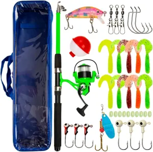 YOXIER Fishing Gear,Fishing Rod,Fishing Rod & Reel Combo,82.68 Inch Collapsible Fishing Pole Spinning Reel Lures Accessories with Fishing Bag Portable Fishing Rod Kit for Saltwater Freshwater Travel