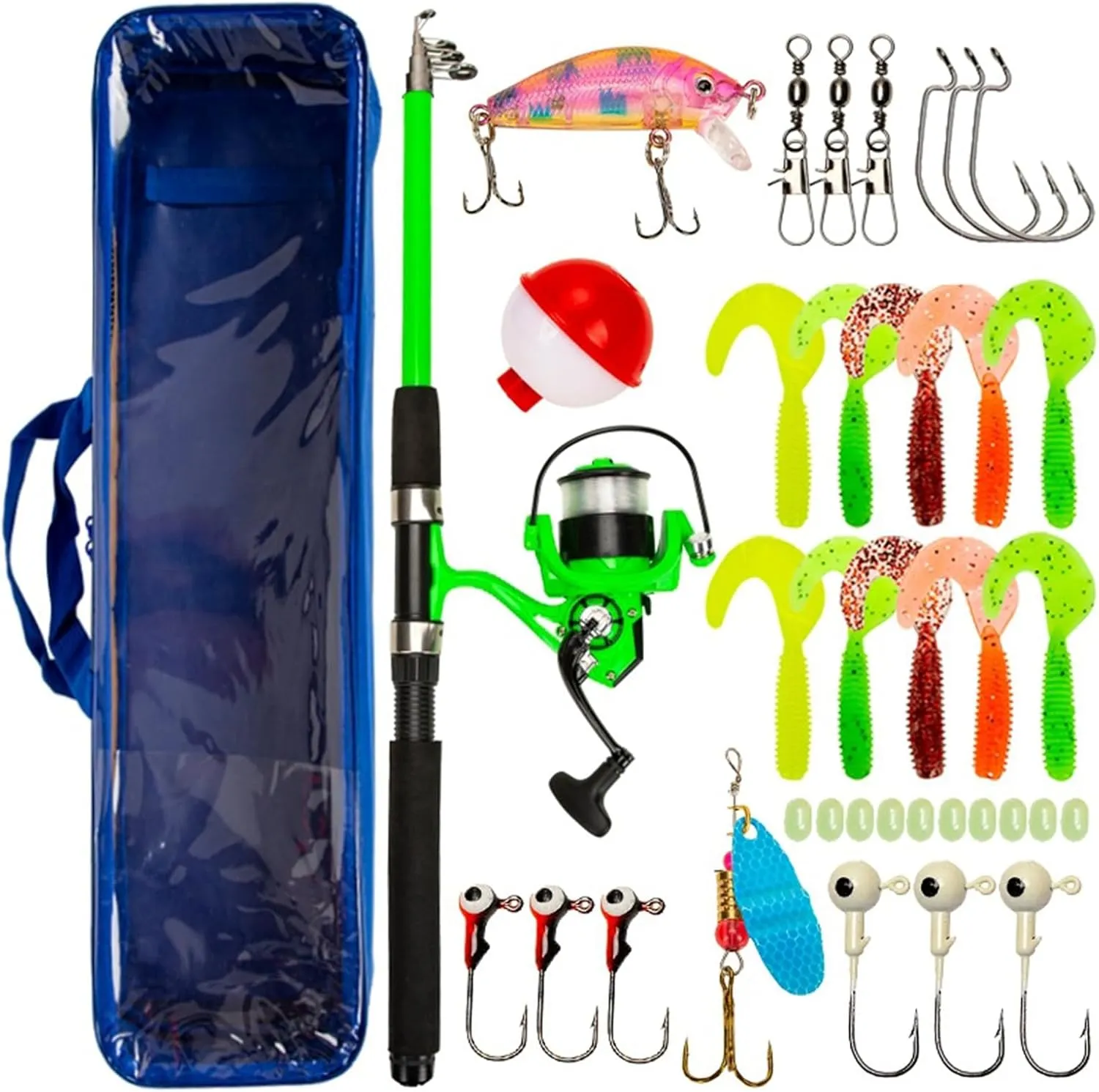 YOXIER Fishing Gear,Fishing Rod,Fishing Rod & Reel Combo,82.68 Inch Collapsible Fishing Pole Spinning Reel Lures Accessories with Fishing Bag Portable Fishing Rod Kit for Saltwater Freshwater Travel