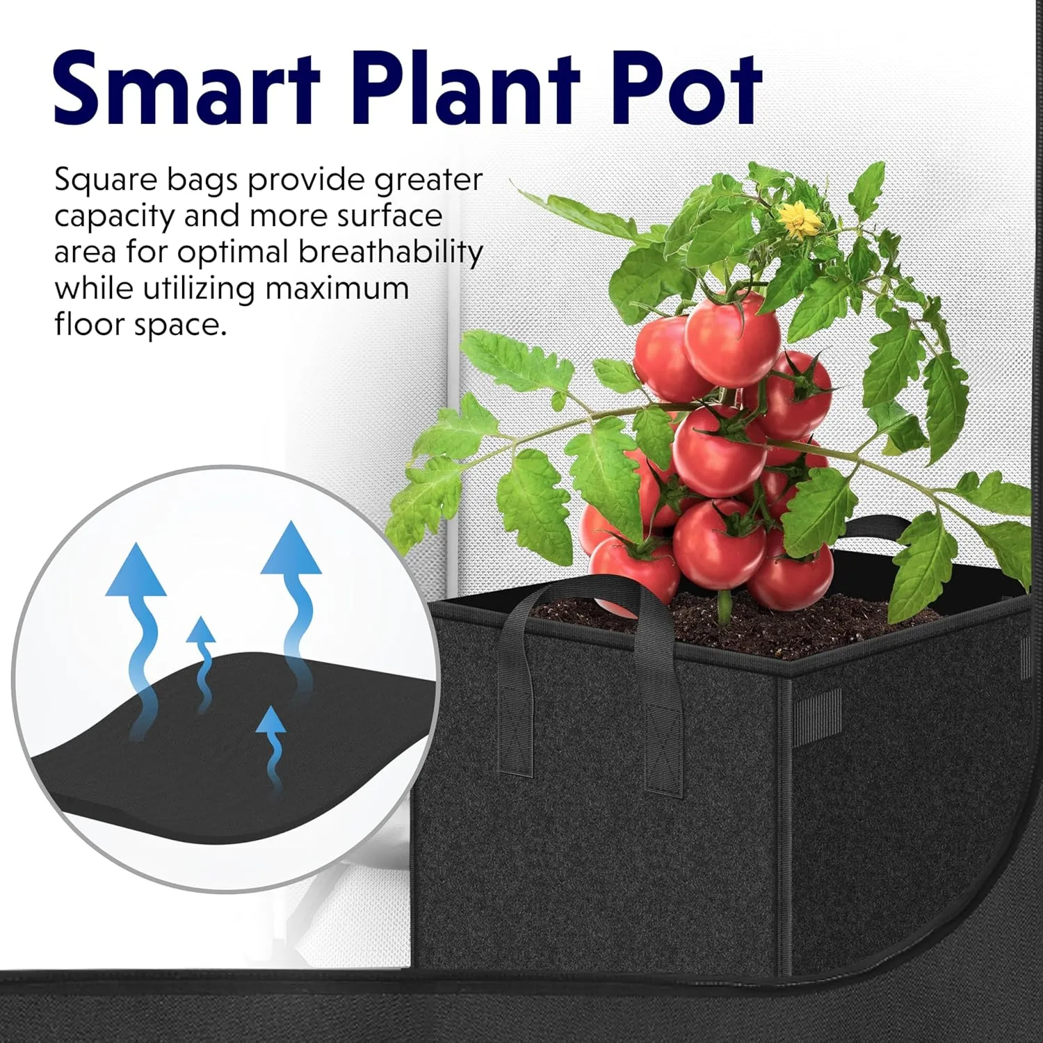 YSSOA 5-Pack 3 Gallon Grow Bags Heavy Duty Thickened Nonwoven Aeration Fabric Pots with Handles, Cloth Pots for Plants, Vegetable, Flower, Tomato Potato
