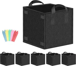 YSSOA 5-Pack 3 Gallon Grow Bags Heavy Duty Thickened Nonwoven Aeration Fabric Pots with Handles, Cloth Pots for Plants, Vegetable, Flower, Tomato Potato