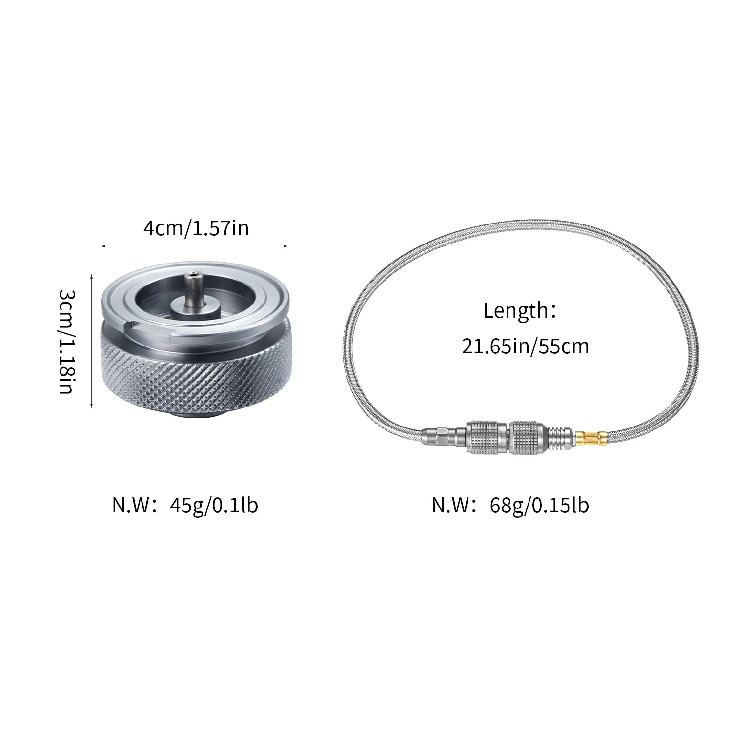 Z13/Z16 Gas Stove Adapter, EN417 Lindal Valve to Butane, with Extend Hose
