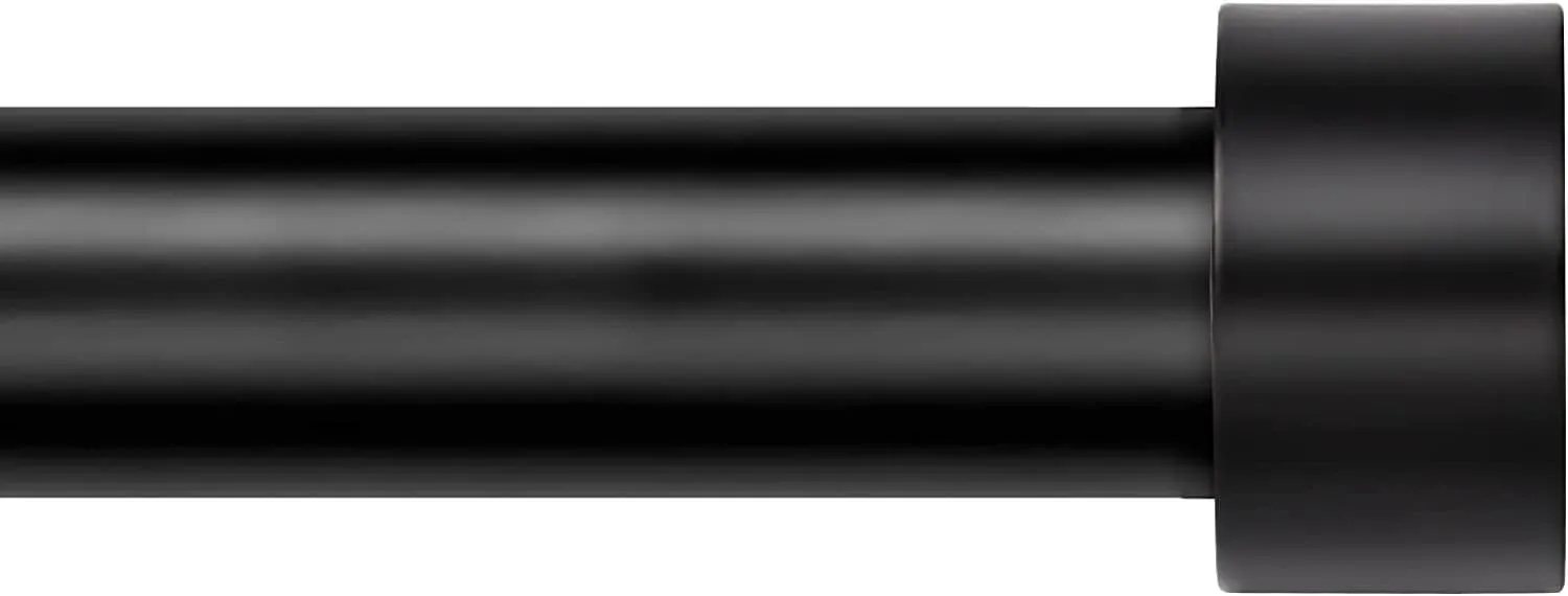 Zeerobee Curtain Rods for Windows 32 to 72, Black Curtain Rod, Adjustable 1 Inch Heavy Duty Outdoor/Indoor Modern Drapery Pole, 32"-72"