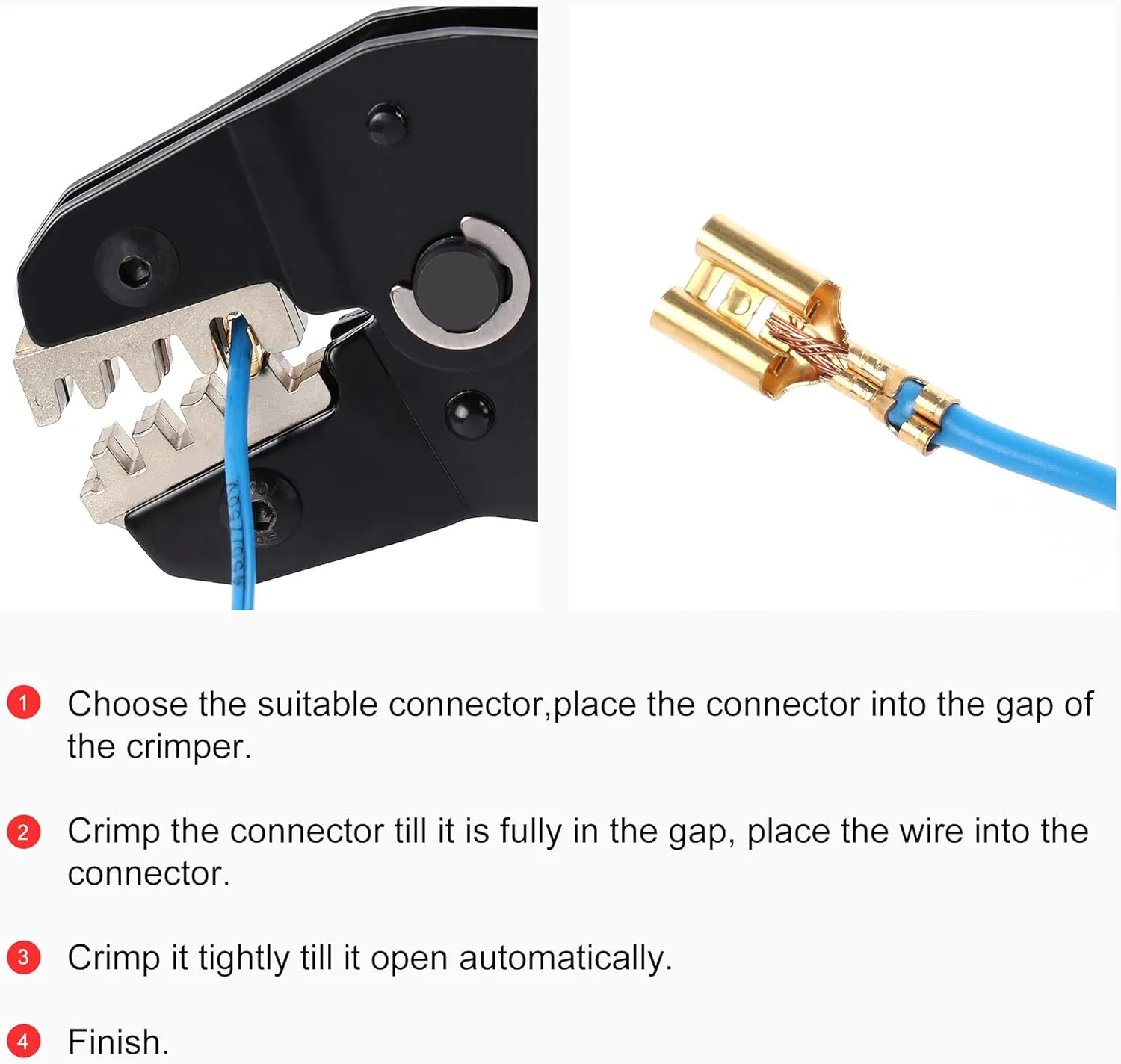 Zhushan Wire Crimping Tool for Dupont, Molex, JST Terminals AWG24-16 (0.25-1.5mm²) - Professional Wire Crimper and Molex Crimper